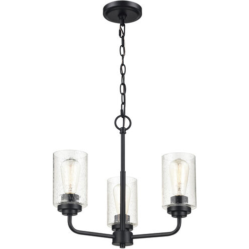 Moven 3 Light 18 inch Matte Black Chandelier Ceiling Light